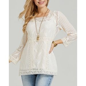 Ivory Lace Scoopneck Tunic
